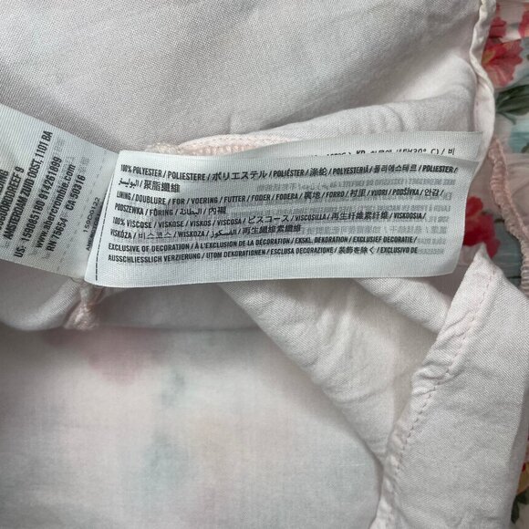 Abercrombie & Fitch Pink Red Floral Ruffle Wrap Mini Dress - Picture 13 of 14